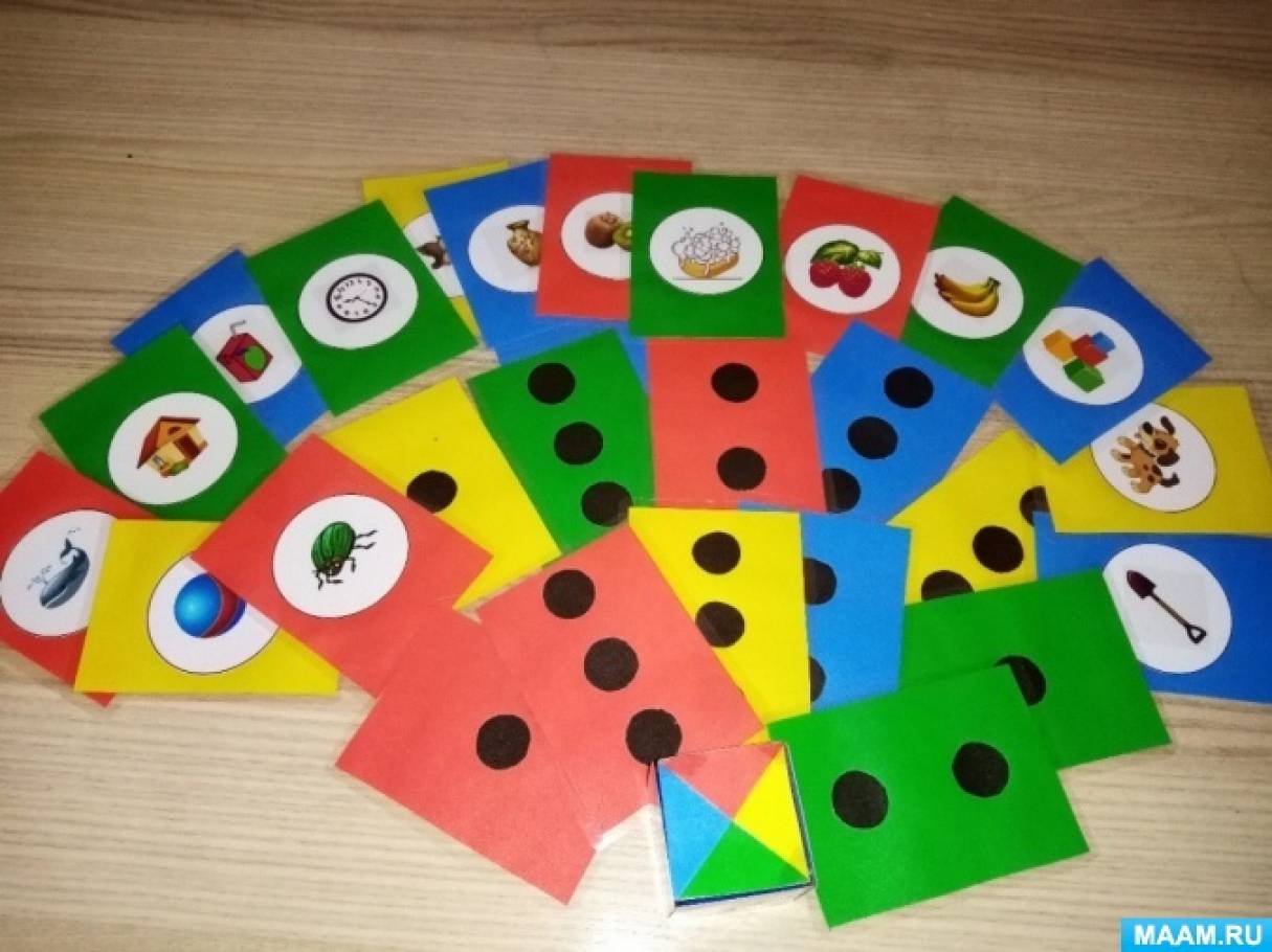 Настольная дидактическая игра «Цветные слоги» для дошкольников