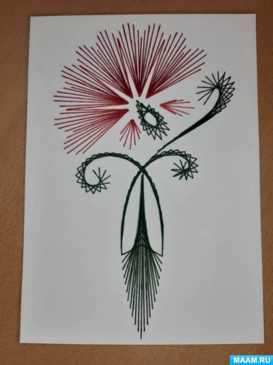 Мастер-класс по рисованию «Цветок» в технике «изонить»