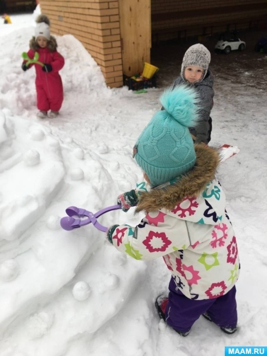 Постройка из снега «Торт», «Лабиринт» (группа раннего развития) (7 фото ...