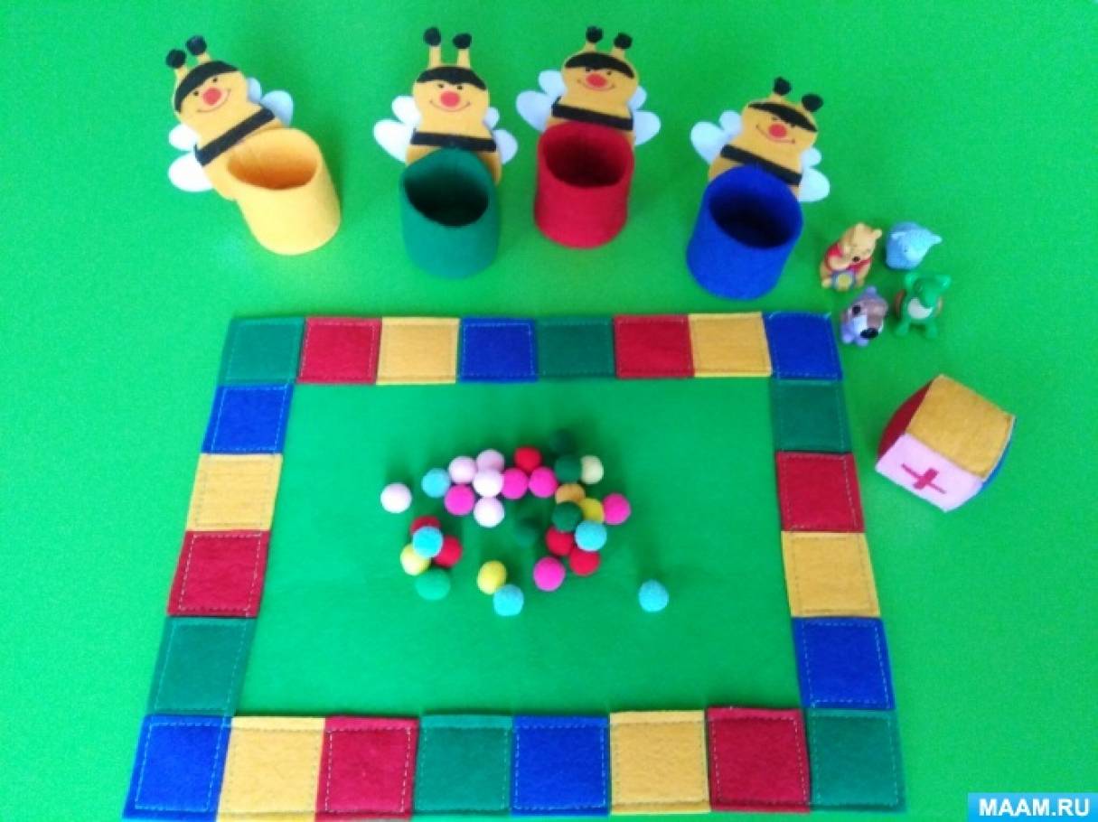 Дидактическая игра-бродилка из фетра «Трудолюбивые пчелки»