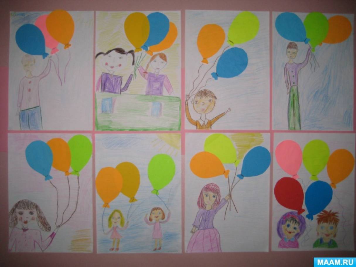 Мы флажками машем и поем. Рисование воздушными шарами в детском саду. Рисование в подготовительной группе. Рисование в подготовительной группе к празднику 1 апреля. Рисование воздушные шары старшая группа.