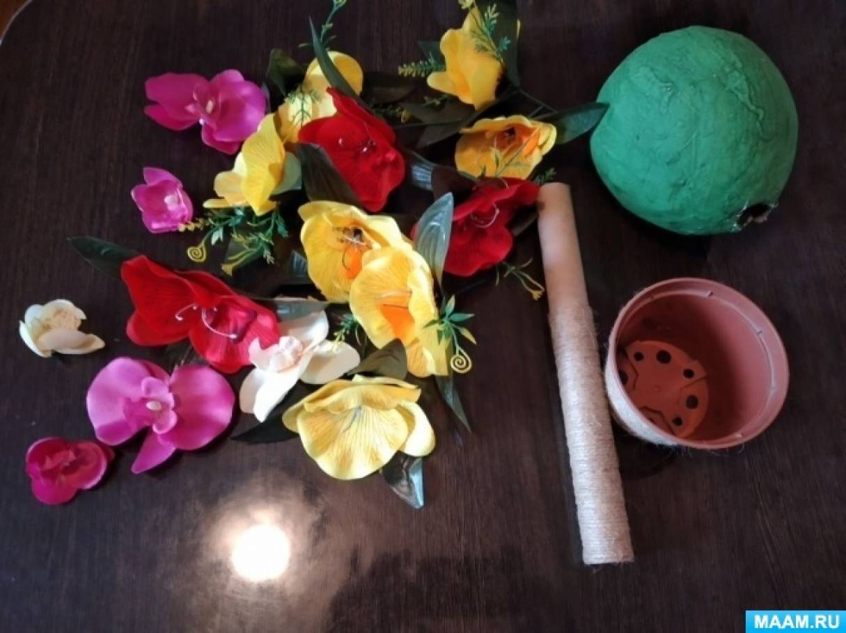 Мастер-класс по топиарию из искусственных цветов своими руками: букет «Мечта» и «Фруктовая поляна»