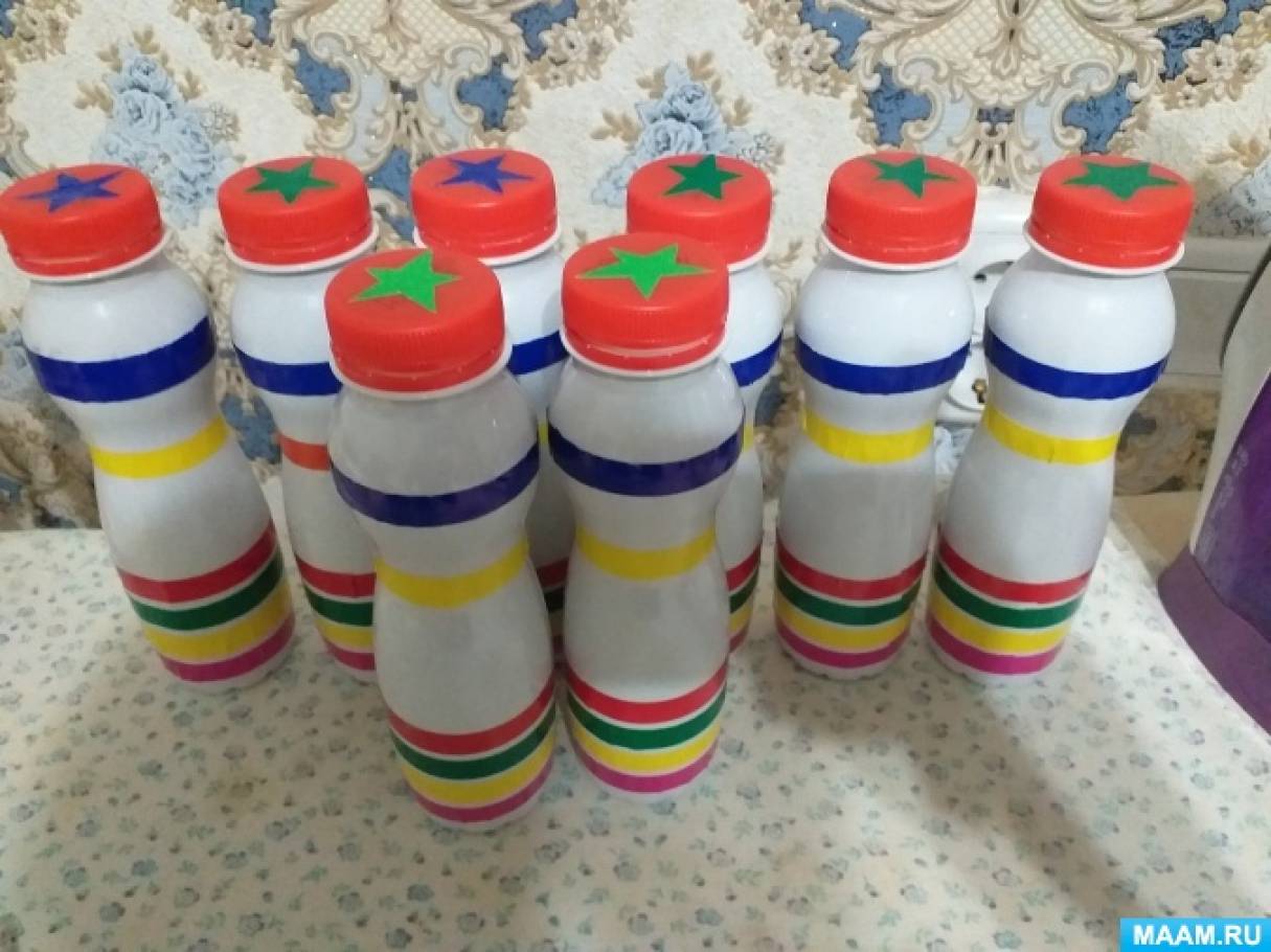 Лыжи из бутылок в детский сад