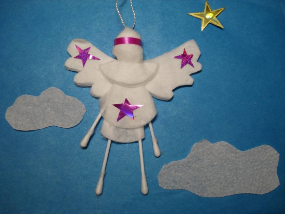 Мастер-класс «Рождественский ангелочек из декоративных бумажных салфеток» (средняя группа). Воспитателям детских садов, школьным учителям и педагогам - Маам.ру