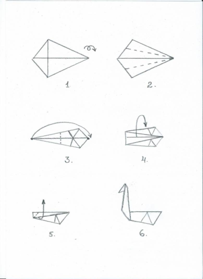 «Лебедь». Конспект занятия по конструированию (оригами) в старшей группе детского сада