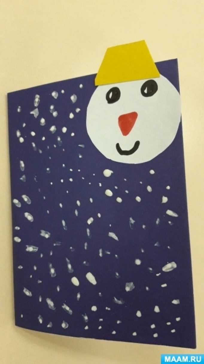 Мастер-класс по изготовлению новогодней открытки «Снеговик»