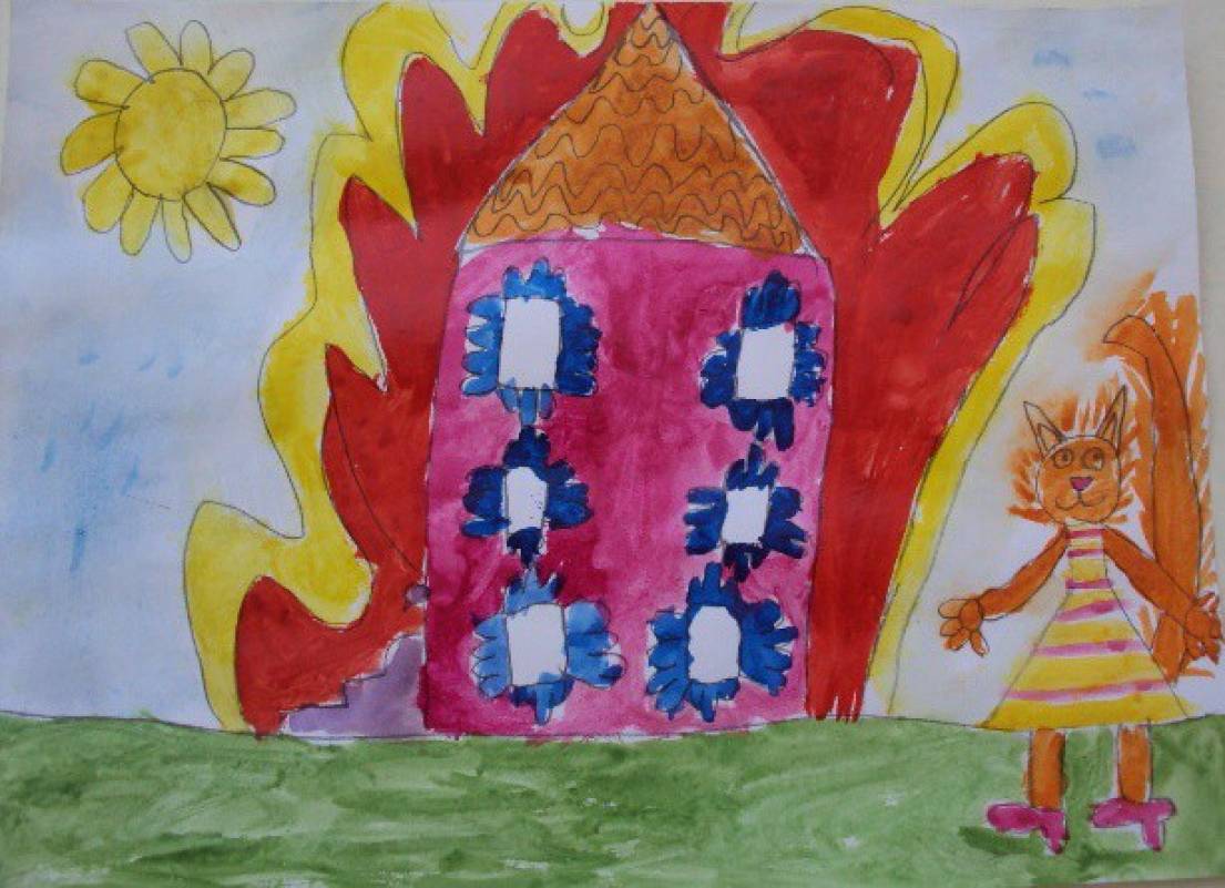 Кошкин дом 3 класс. Рисование тили Бом загорелся Кошкин дом. Рисование Кошкин дом. Рисование Кошкин дом подготовительная группа. Кошкин дом рисунок для детей.