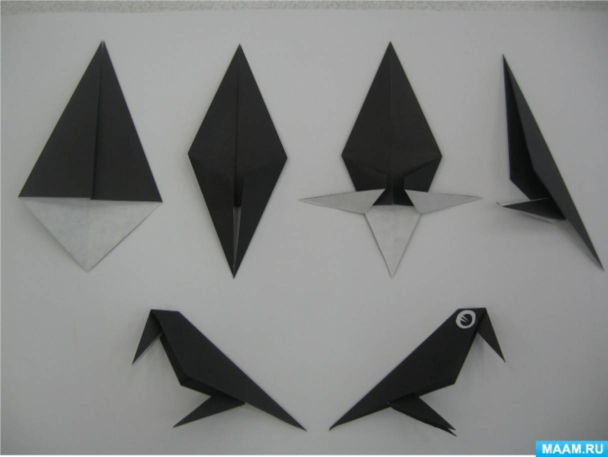 Оригами грачи в подготовительной группе. Грачи перелетные птицы оригами. Оригами в группе в подготовительной группе птицы. Оригами птица в подготовительной группе.
