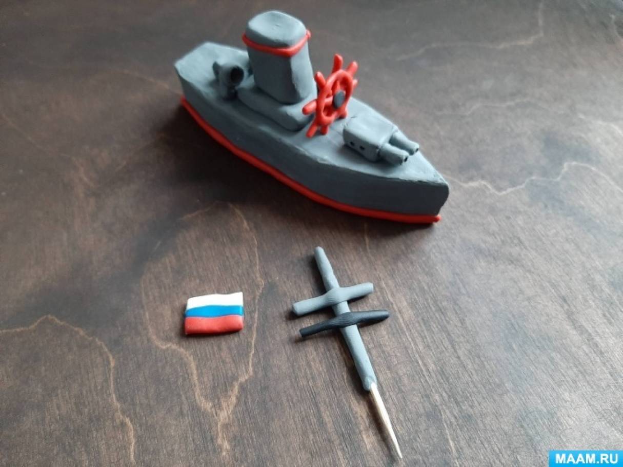 Лодка из пластилина