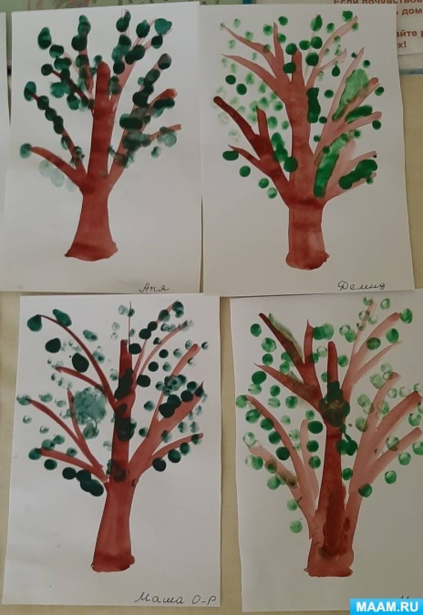 Конспект занятия по рисованию «Весеннее дерево» в ясельной группе