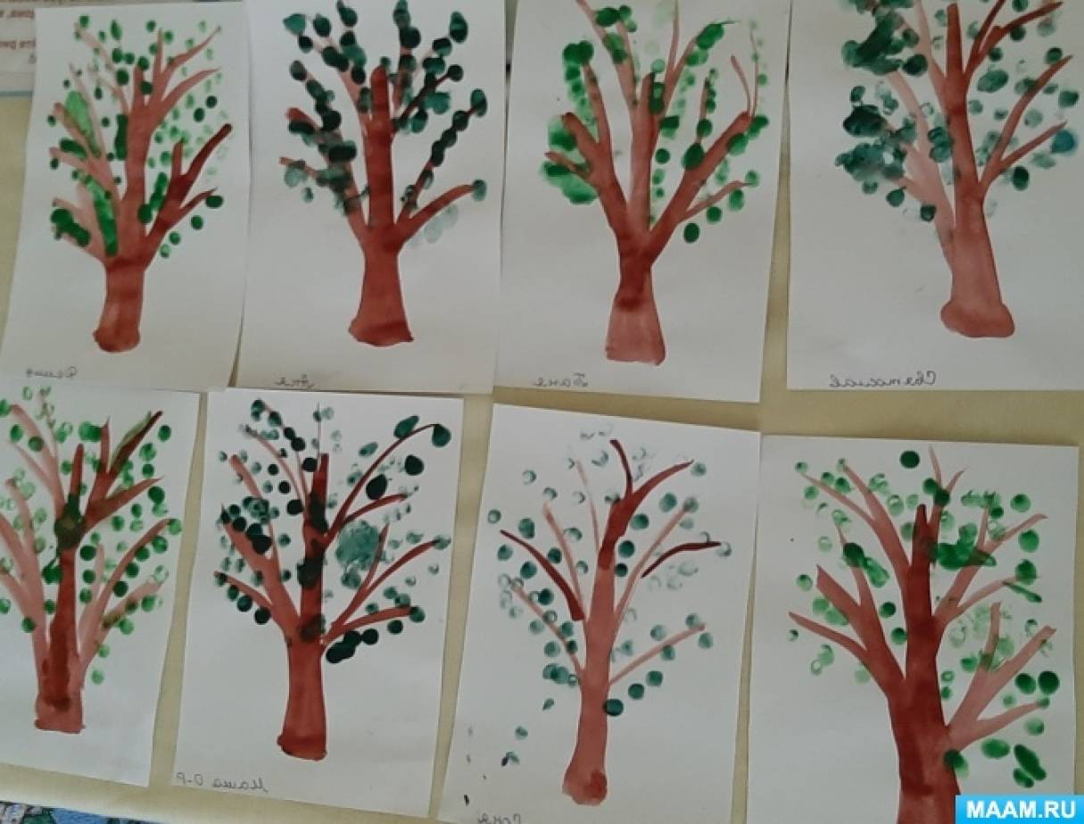 Рисование весеннее дерево средняя группа