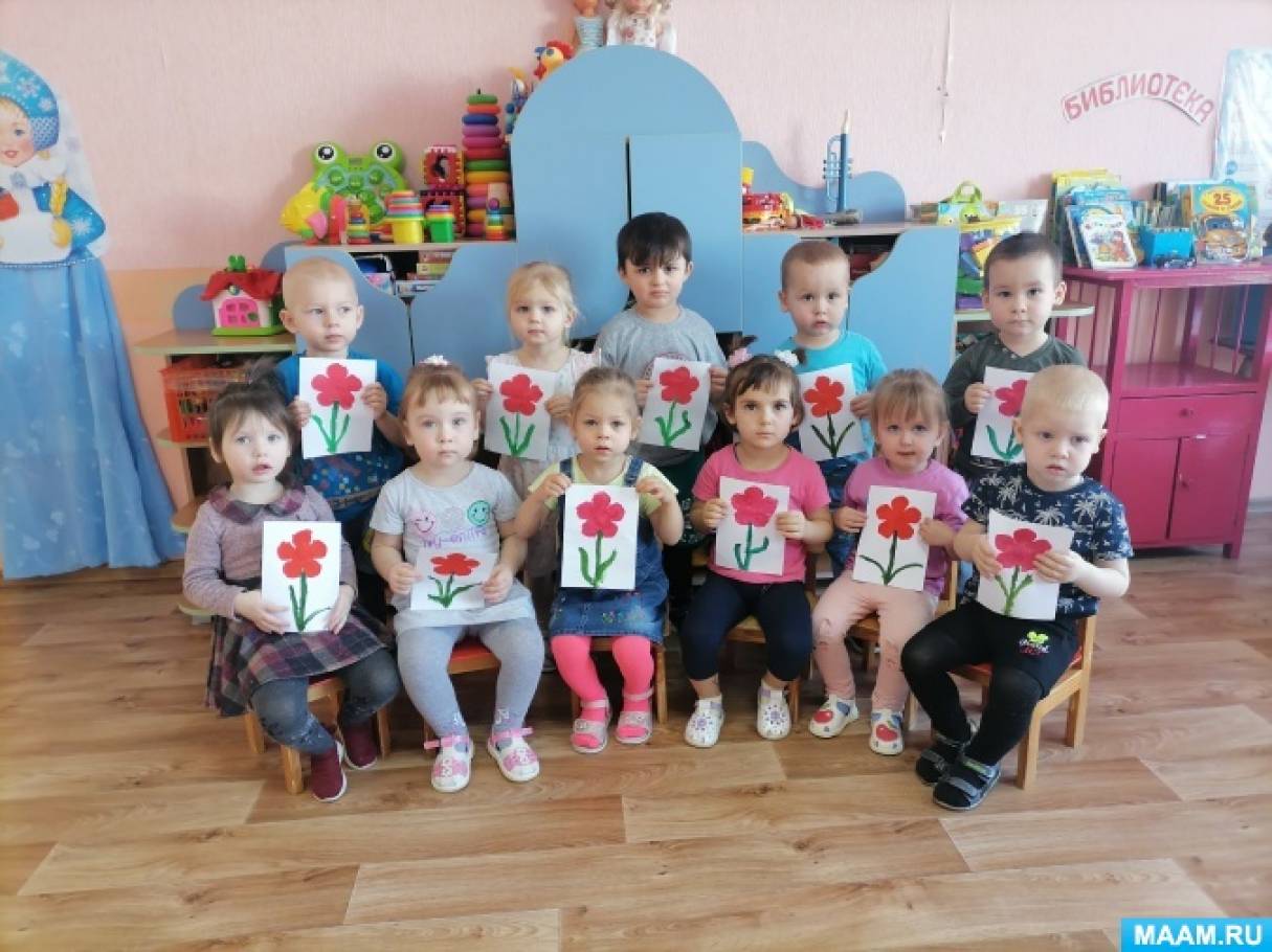Детям блокадного Ленинграда посвящается. Занятие по ИЗО для детей младшей группы «Цветок жизни»