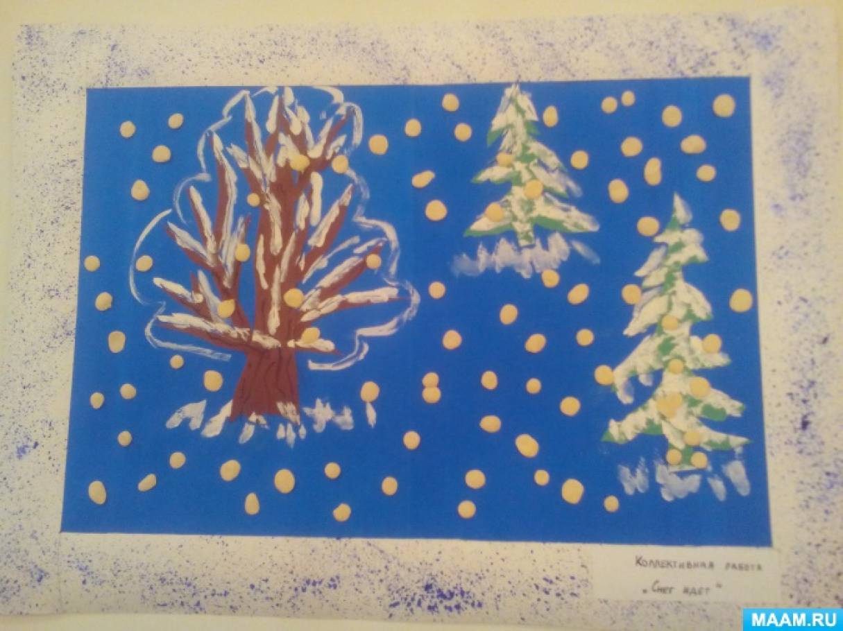 лепка деревья в снегу в средней группе. лепка признаки зимы. лепка из пластилина на зимнюю тему. снегопад рисование в младшей группе.