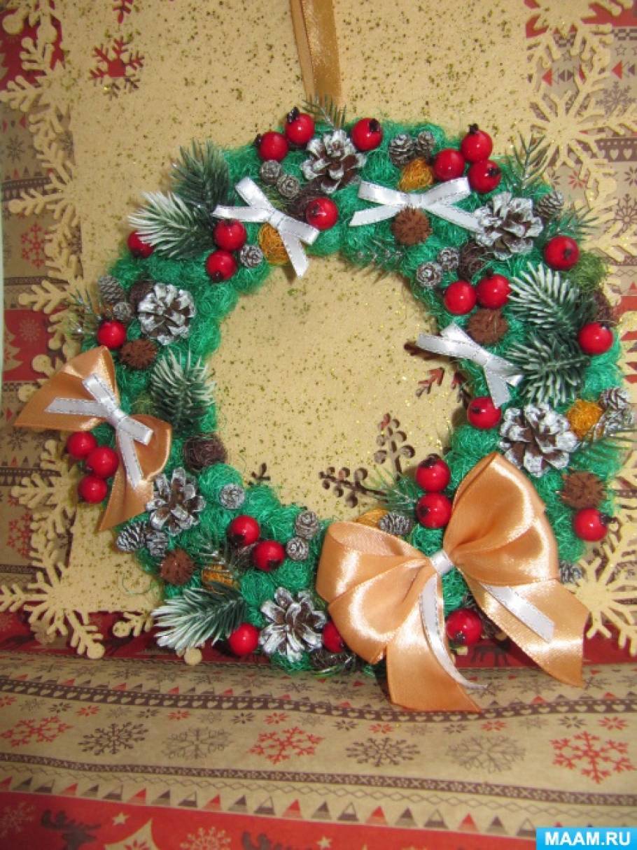 Мастер-класс «Рождественский венок» (12 фото). Воспитателям детских ...