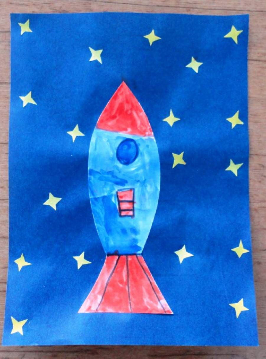 Аппликация ко дню космонавтики 3 класс. Аппликация ко Дню космонавтики. Аппликация ко Дню космонавтики в детском саду. Аппликация ко Дню космонавтики в детском саду 4 года.