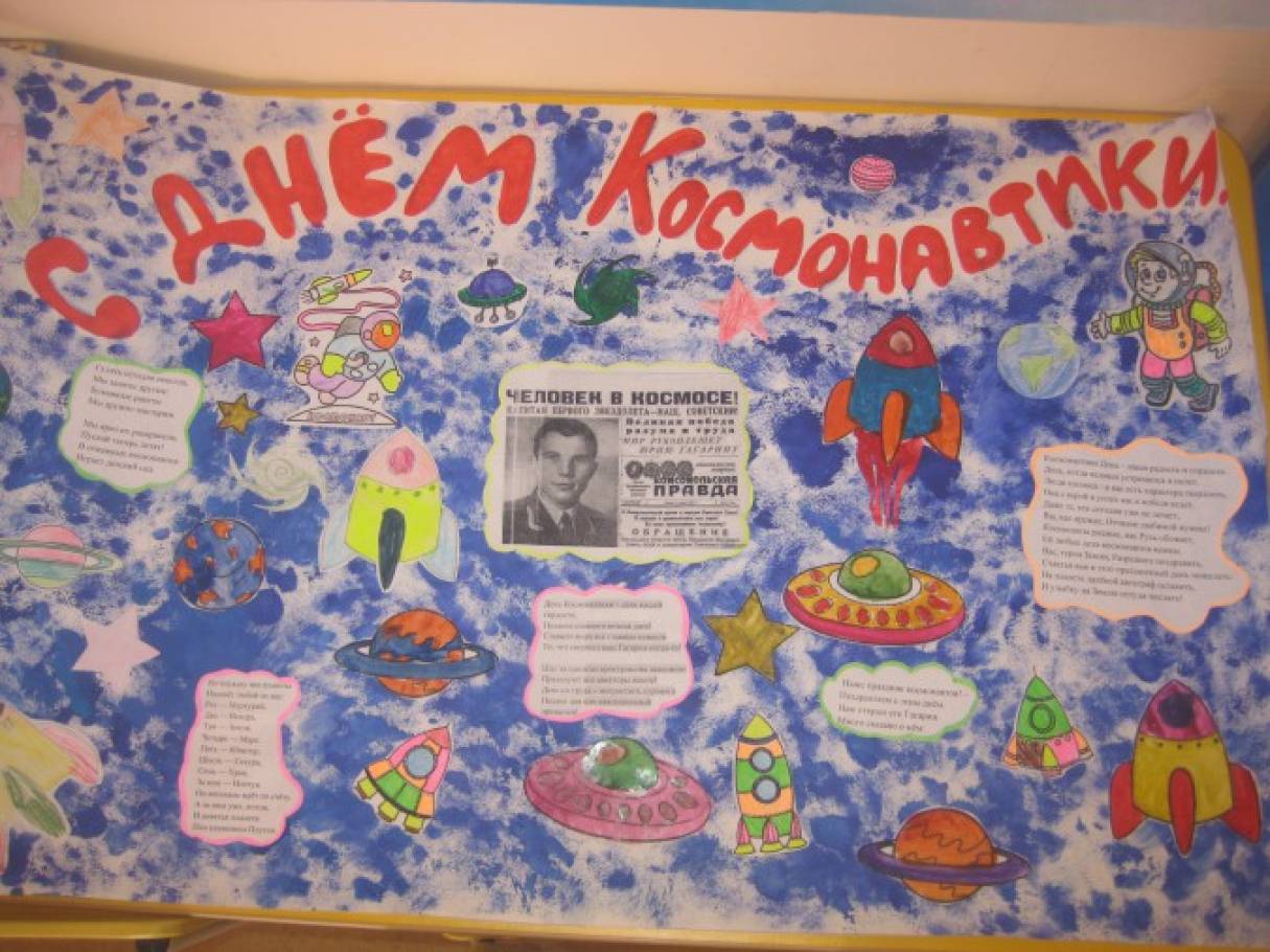 Стенгазета «С Днём Космонавтики» Фото Стенгазета «С Днём Космонавтики»