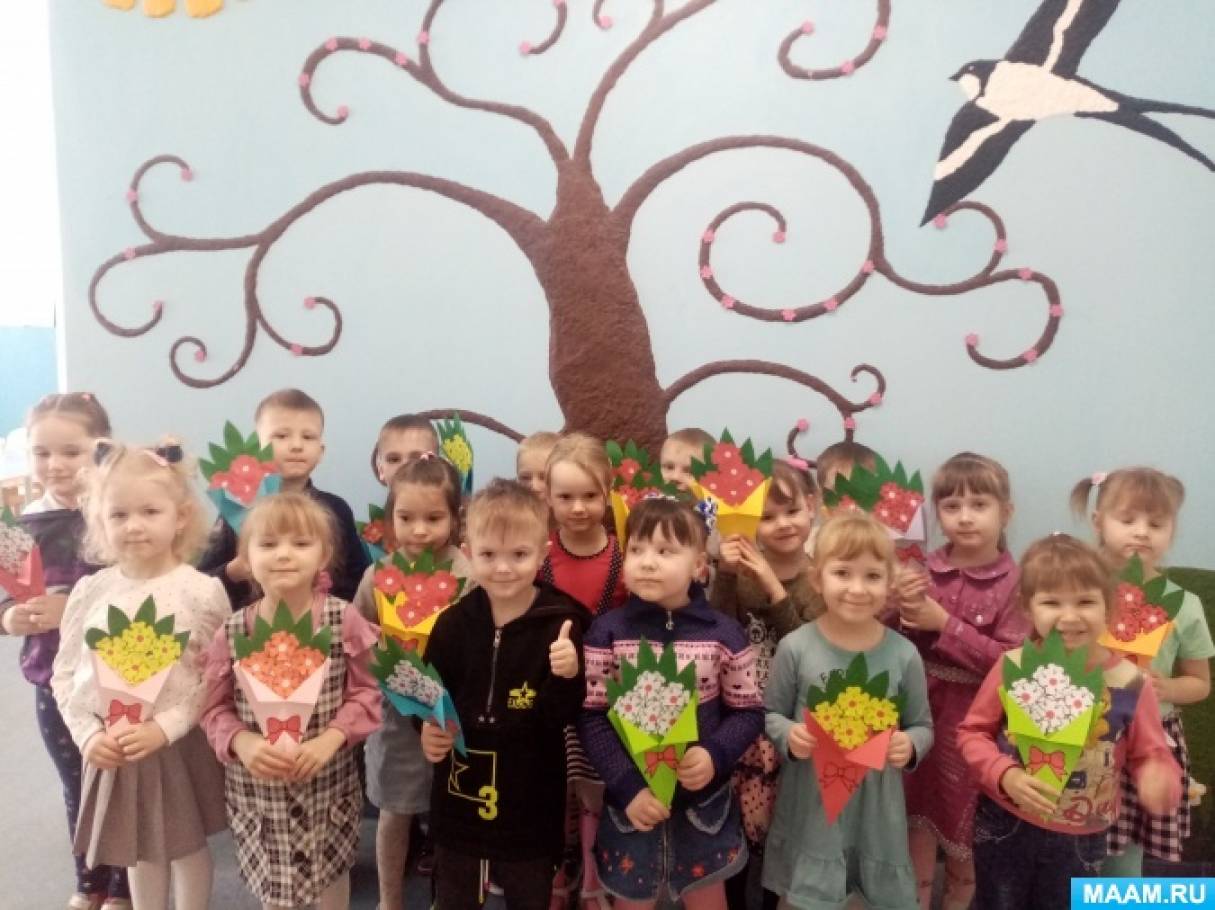 рисование картина маме к празднику 8 марта