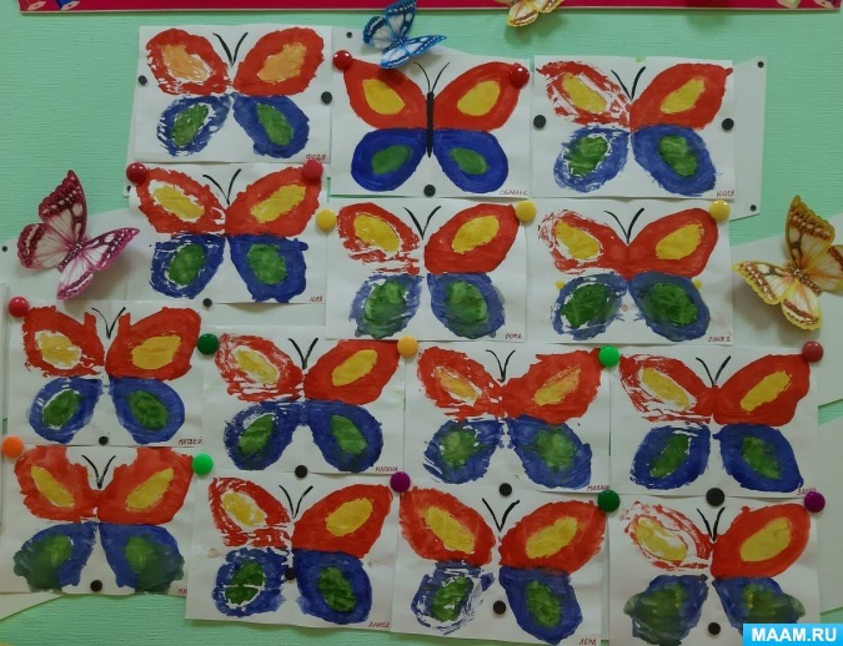 Детский мастер-класс по рисованию «Бабочка-красавица» в технике «монотипия» в младшей группе к Дню бабочек на МAAM