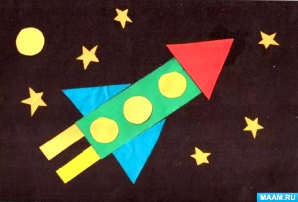 Оригами ко дню космонавтики в детском саду. Аппликация в старшей группе на тему Космическая ракета. Аппликация ко Дню космонавтики. Аппликация в старшей группе на тему космонавтики.