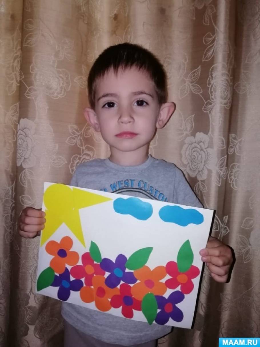 ООД по аппликации «Здравствуй, лето» в младшей группе в режиме самоизоляции