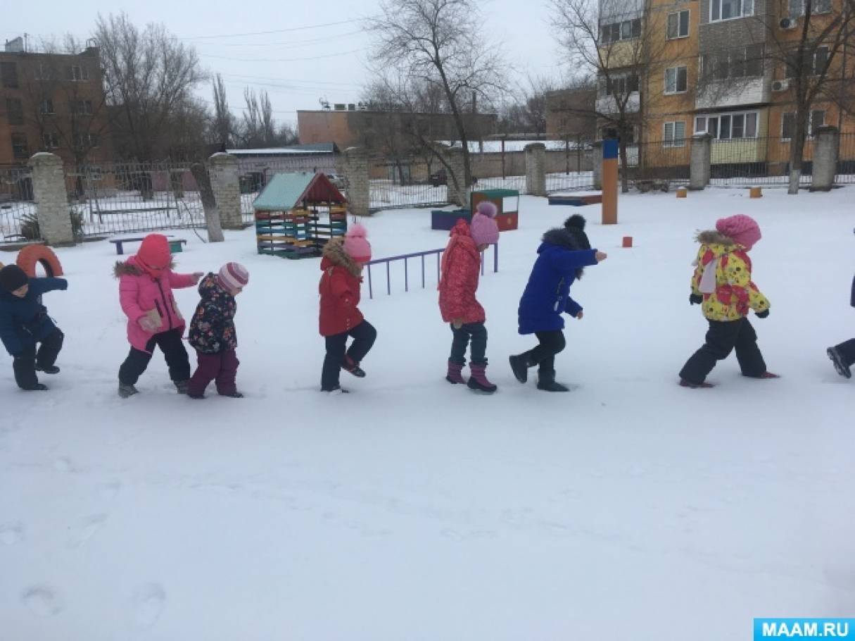 Конспект досуга на улице «Зимние забавы» в старшей группе