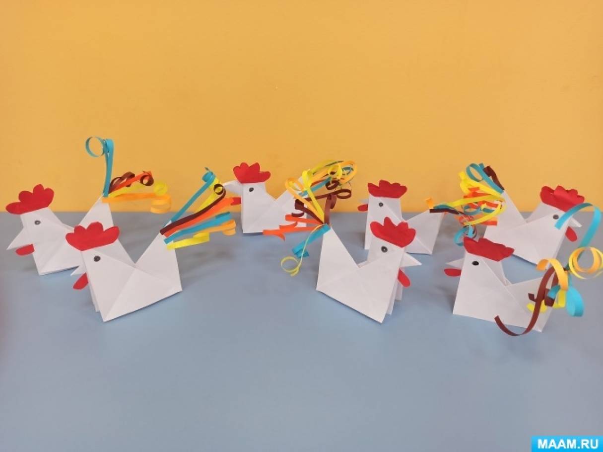 Мастер-класс поделки «Петушок» в технике оригами с элементами аппликации ко Дню петуха на МAAM