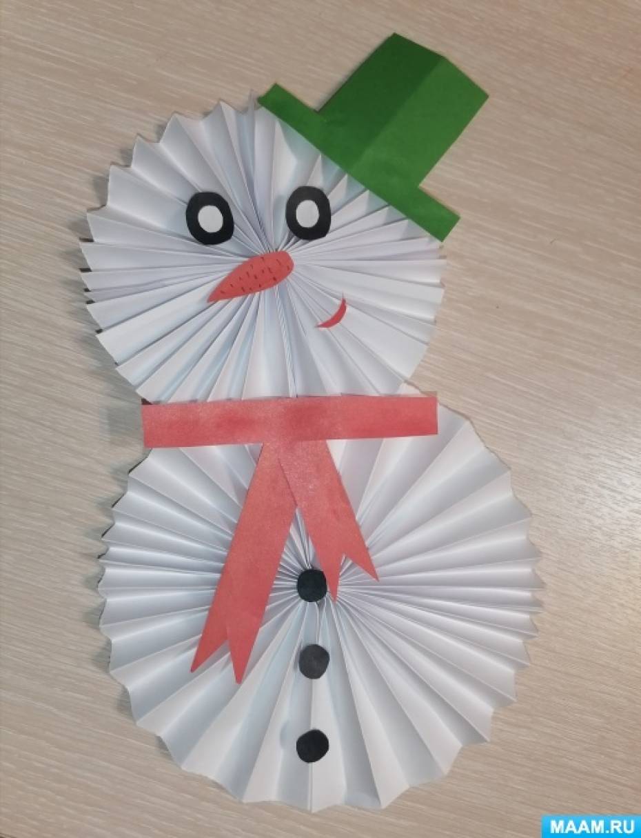 Снеговик из бумаги своими руками: схемы с фото