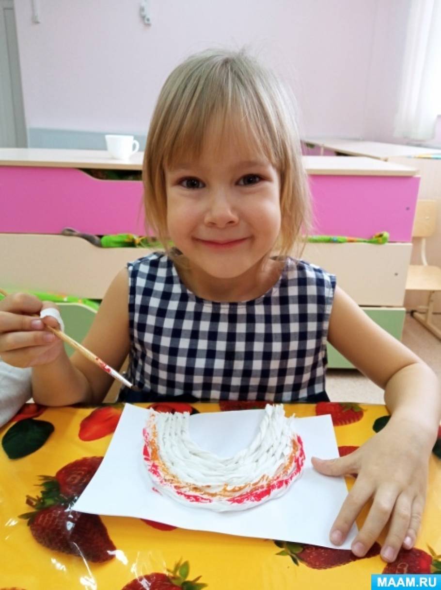 Аппликация «Радуга» с дошкольниками (3 фото). Воспитателям детских ...