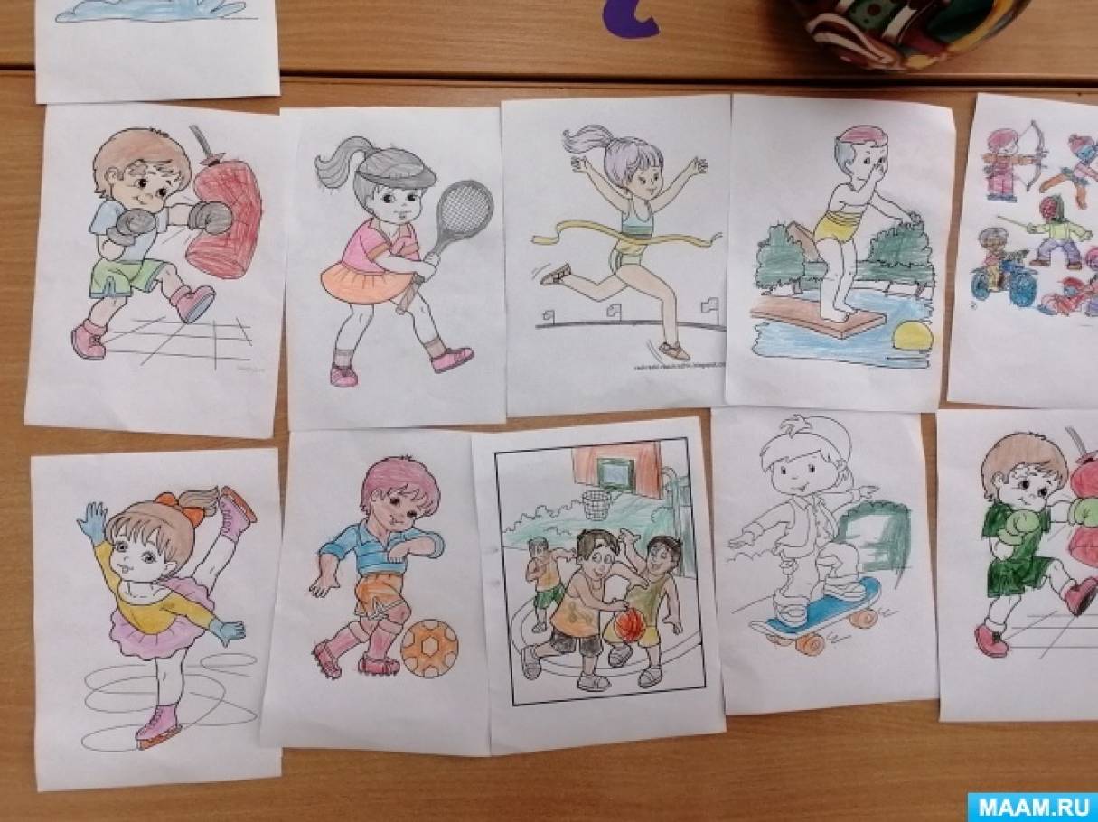 Тема недели спорт в средней группе. Как рисовать сюжетную карту. Фотоотчет в детском саду на тему день учителя беседы игры рисунки.