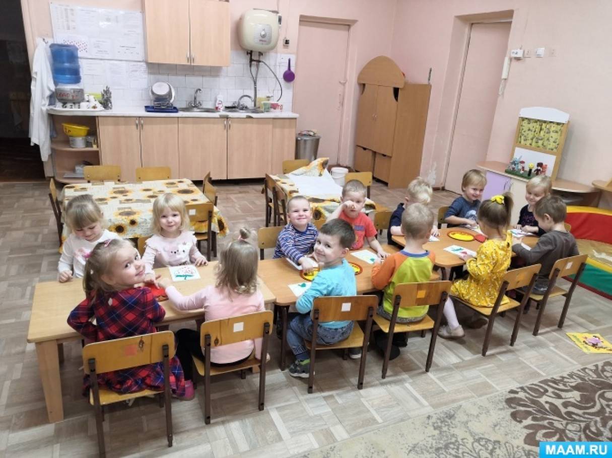 Конспект ООД по изодеятельности методом примакивания пальчика для второй младшей группы «Ягодки и яблочки»