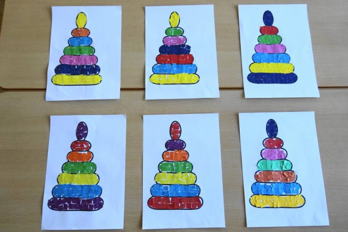 Аппликация в младшей группе на тему пирамидка - 51 фото