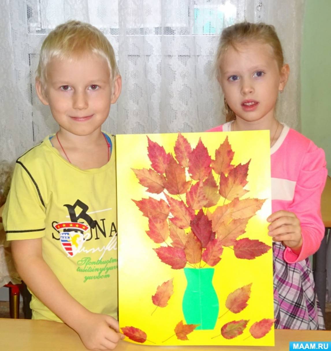 Фото Поделок Из Листьев На Бумаге