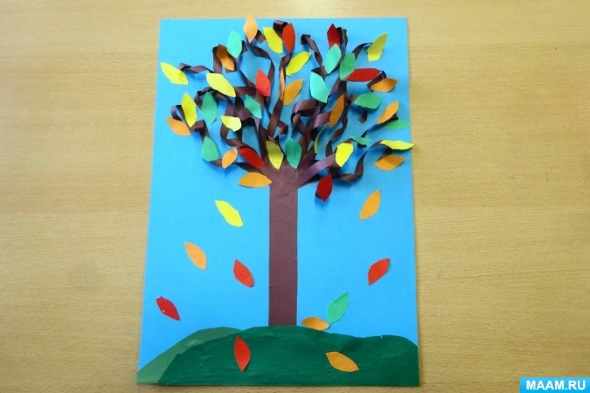 Детский мастер-класс по аппликации «Осеннее дерево»