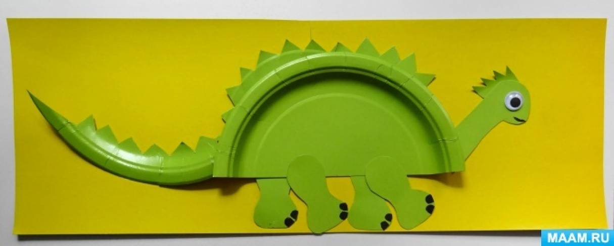 Мастер-класс по конструктивно-модельной деятельности «Динозавр» из одноразовых бумажных тарелок