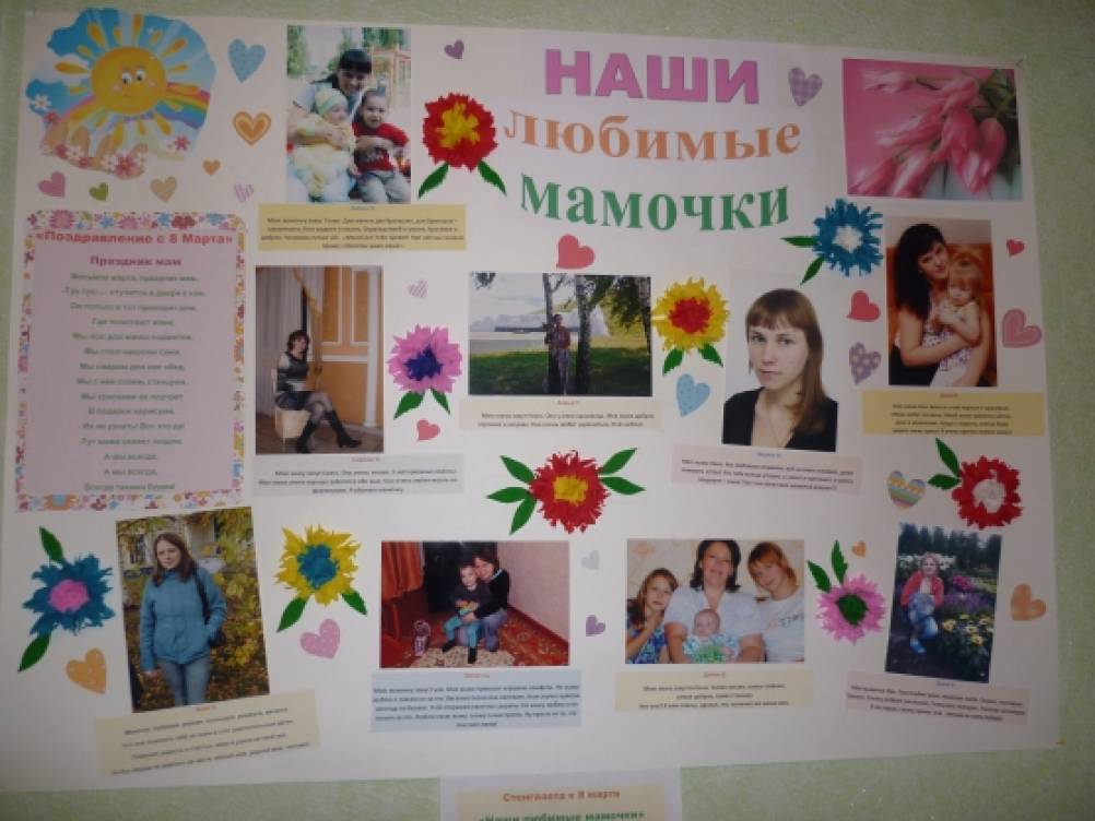 Праздничная стенгазета к 8 марта! «Наши любимые мамочки» Фото Праздничная стенгазета к 8 марта! «Наши любимые мамочки»