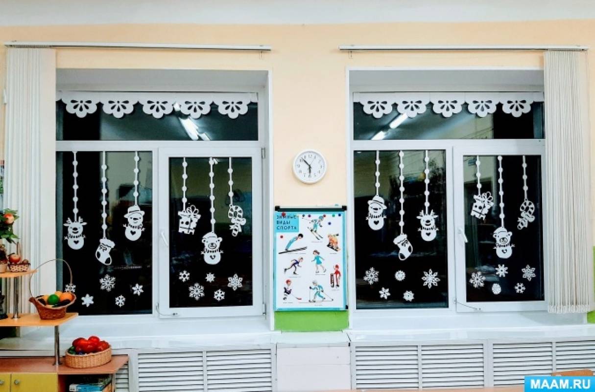 отчет украшение окон к новому году