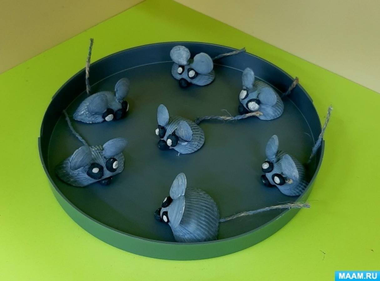 Мастер-класс по изготовлению поделки «Мышка» из морских ракушек и пластилина