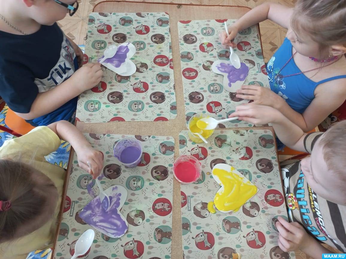 Детский мастер-класс по изготовлению валентинок в технике рисования ...