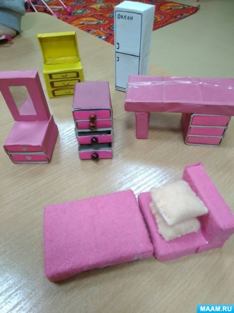 Мебель из спичечных коробков для кукольного домика (5 фото). Воспитателямдетских садов, школьным учителям и педагогам - Маам.ру