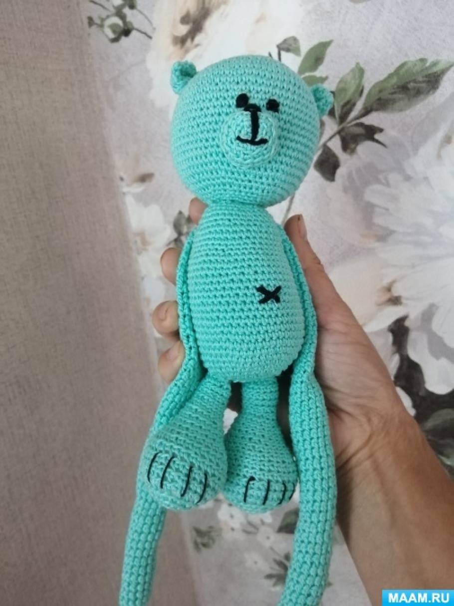 Вязаный держатель для шторы «Мишка» (4 фото). Воспитателям детских ...