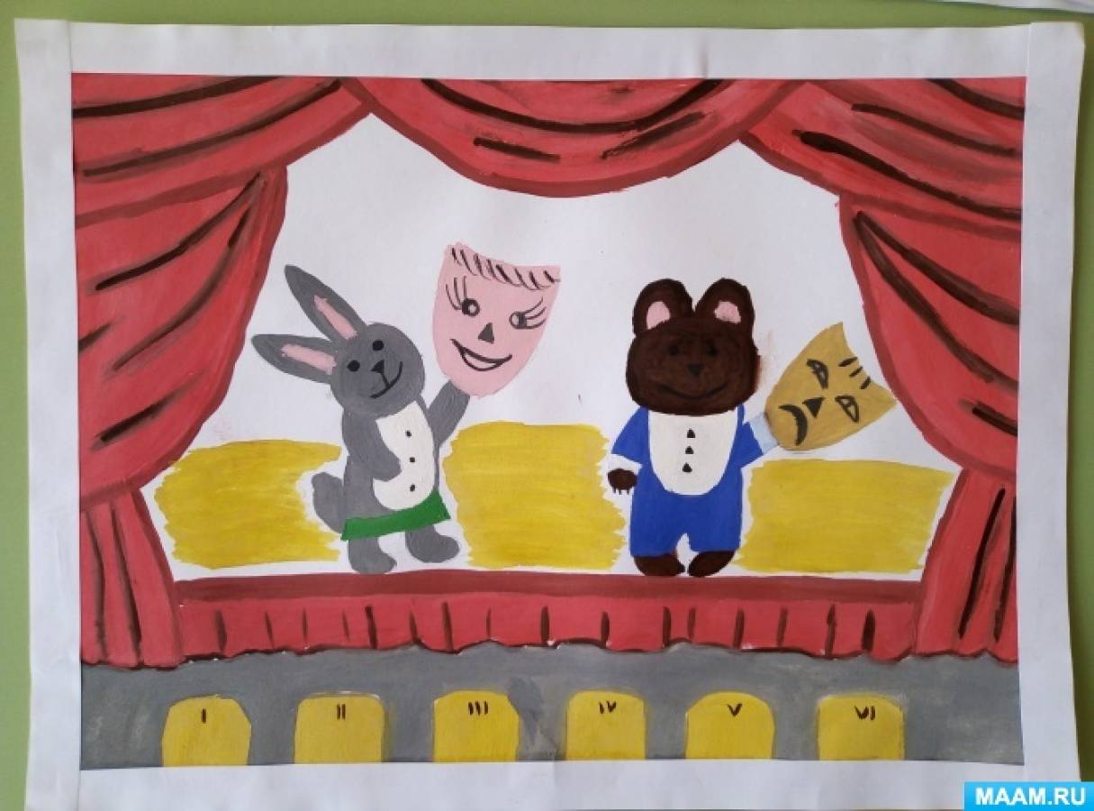 Окружающий мир театр старшая группа. Нарисовать кукольный театр. Кукольный театр рисование. Рисование для детей театр. Рисование на тему театр.