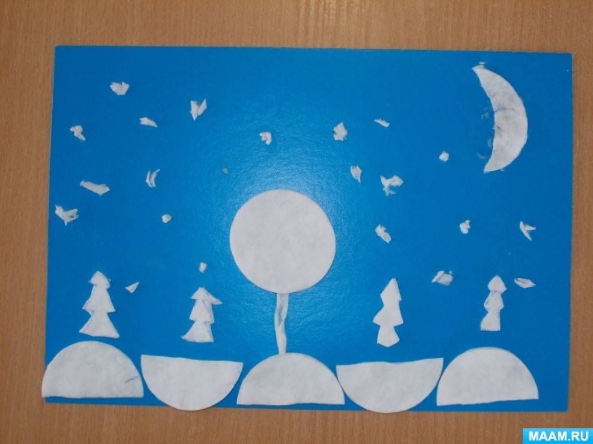 дерево из ватных дисков. зимний лес из ватных дисков. подделка из вптных дисков. коллективная работа из ватных дисков. дерево из ватных дисков аппликация.