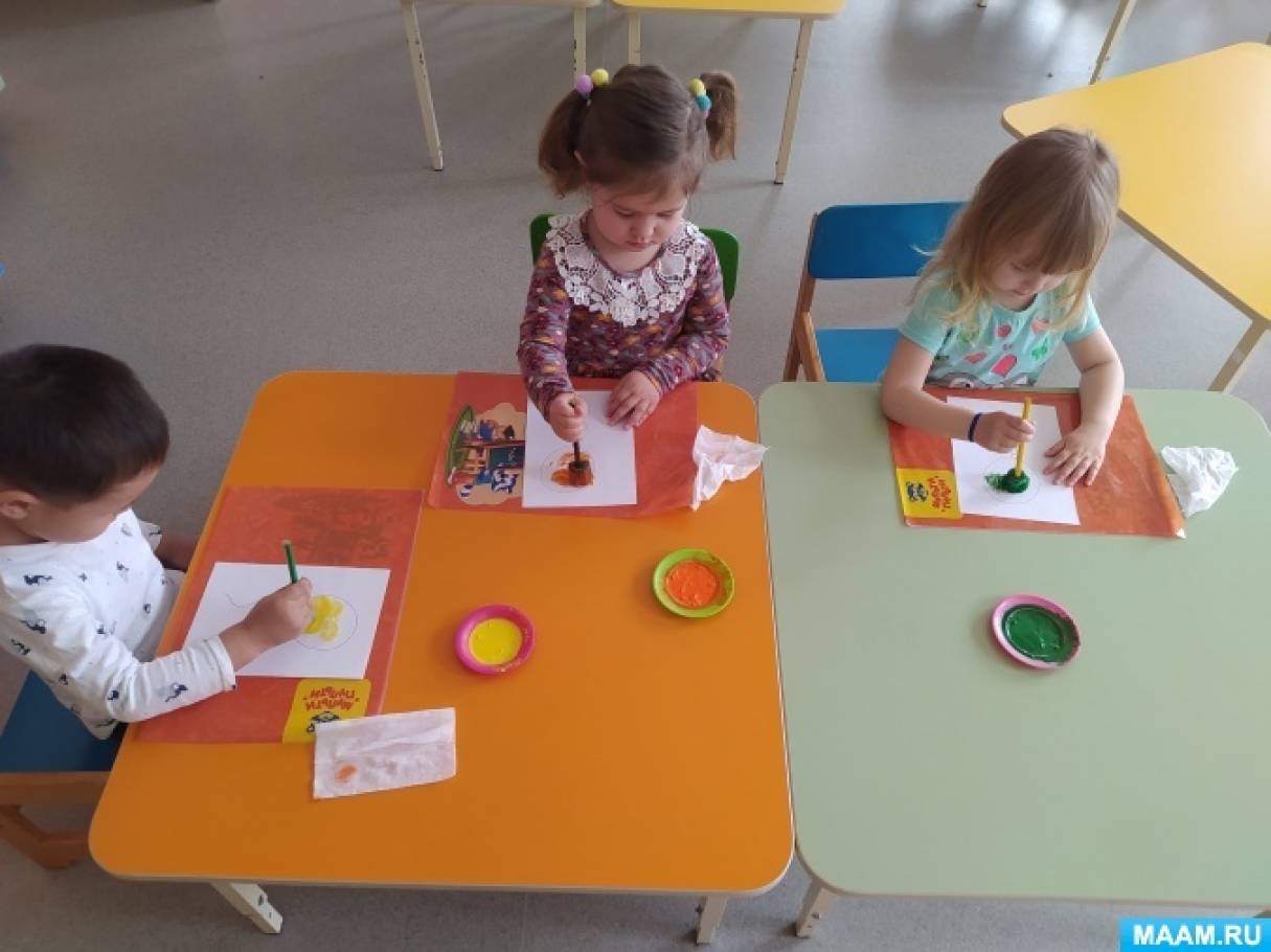 Конспект занятия по рисованию поролоновым тампоном «Воздушные шары» (5 ...