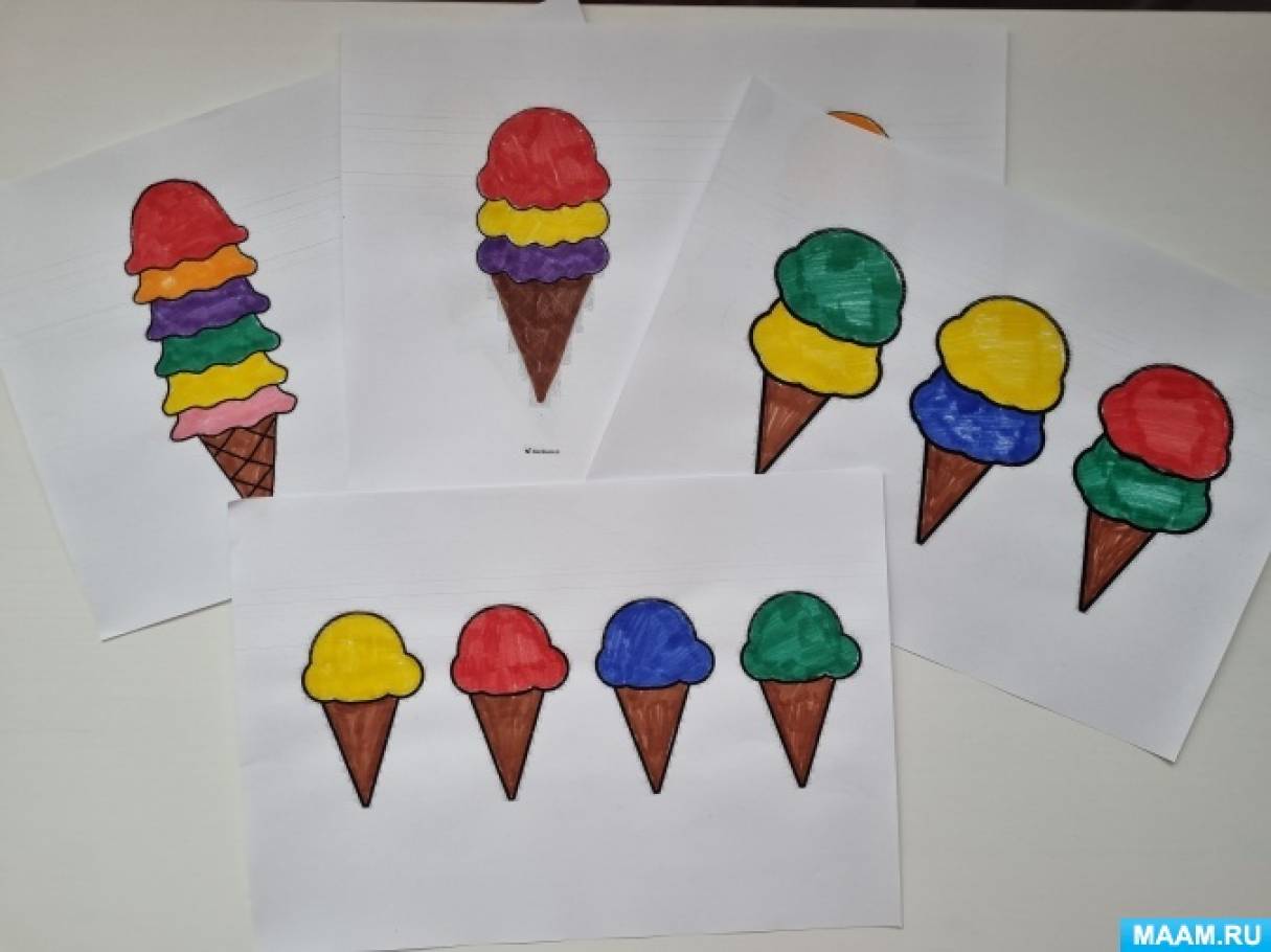 Дидактическая игра для детей 2–7 лет «Собери мороженое»