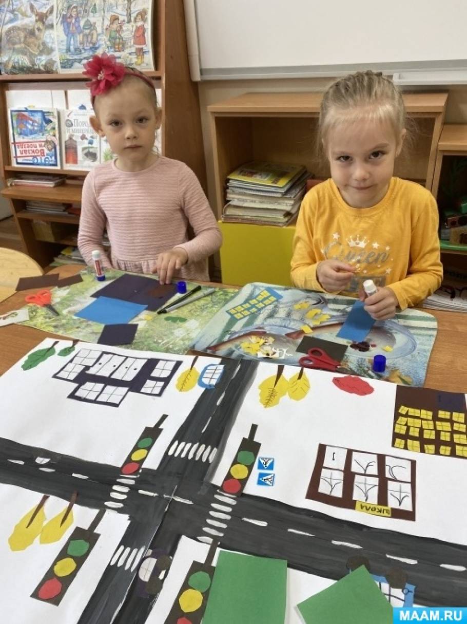 НОД по аппликации в старшей группе «Я выбираю безопасный город» (4 фото ...