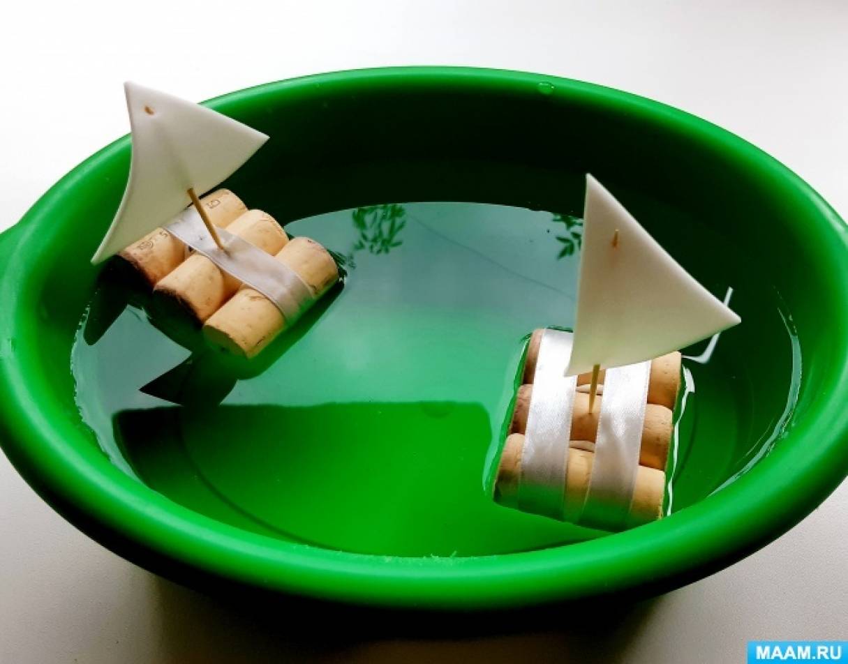 «Кораблик» из деревянных пробок для творческих игр с водой — терапевтический эффект, своими руками