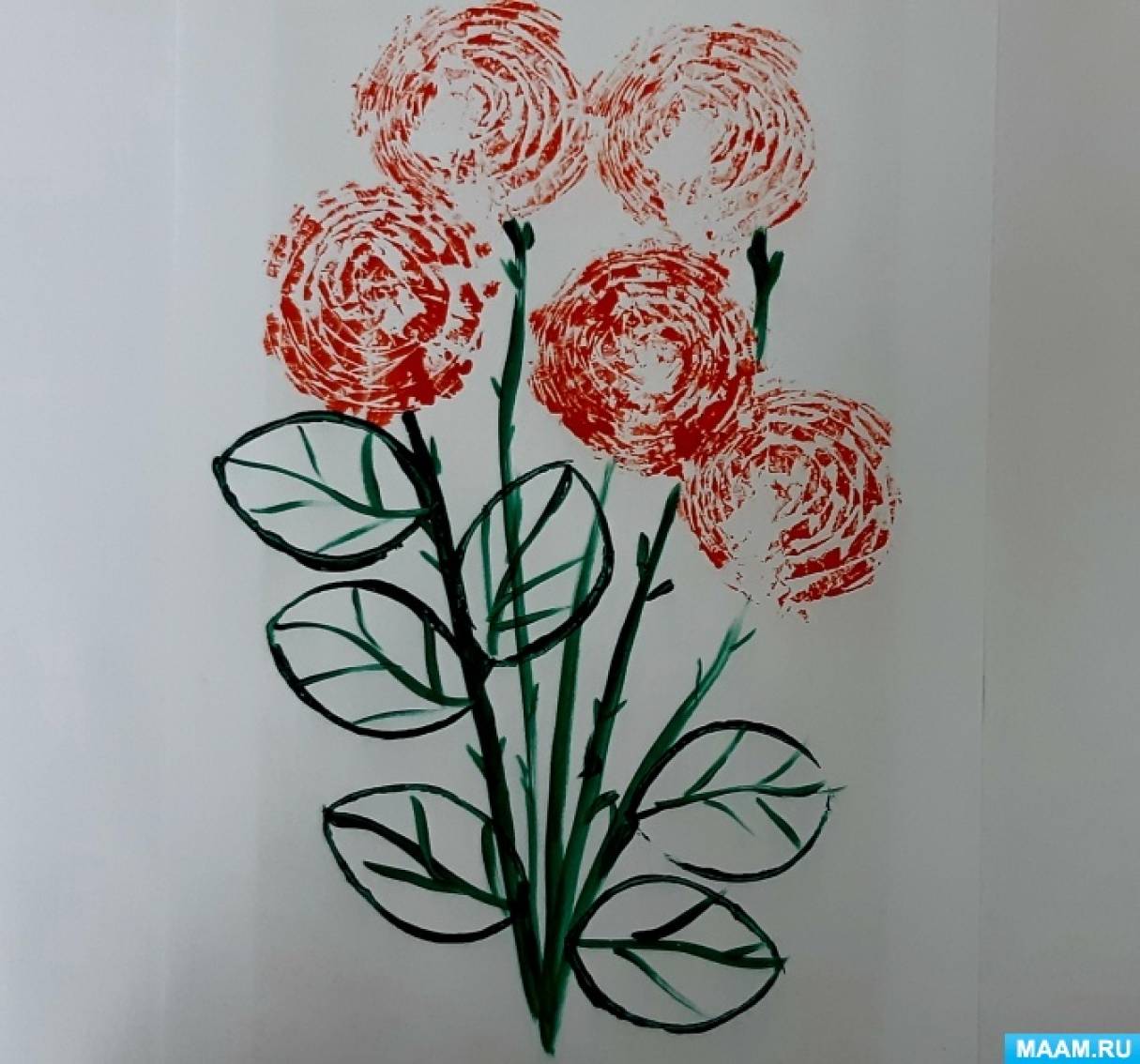 Рисуем цветы нетрадиционной техникой