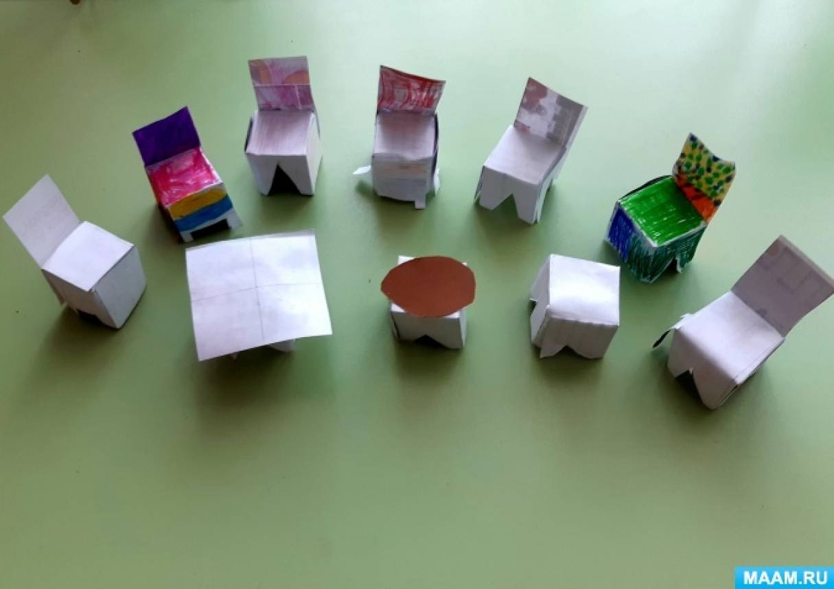 Конспект НОД по конструированию из бумаги «Столы и стулья» с детьми старшего дошкольного возраста
