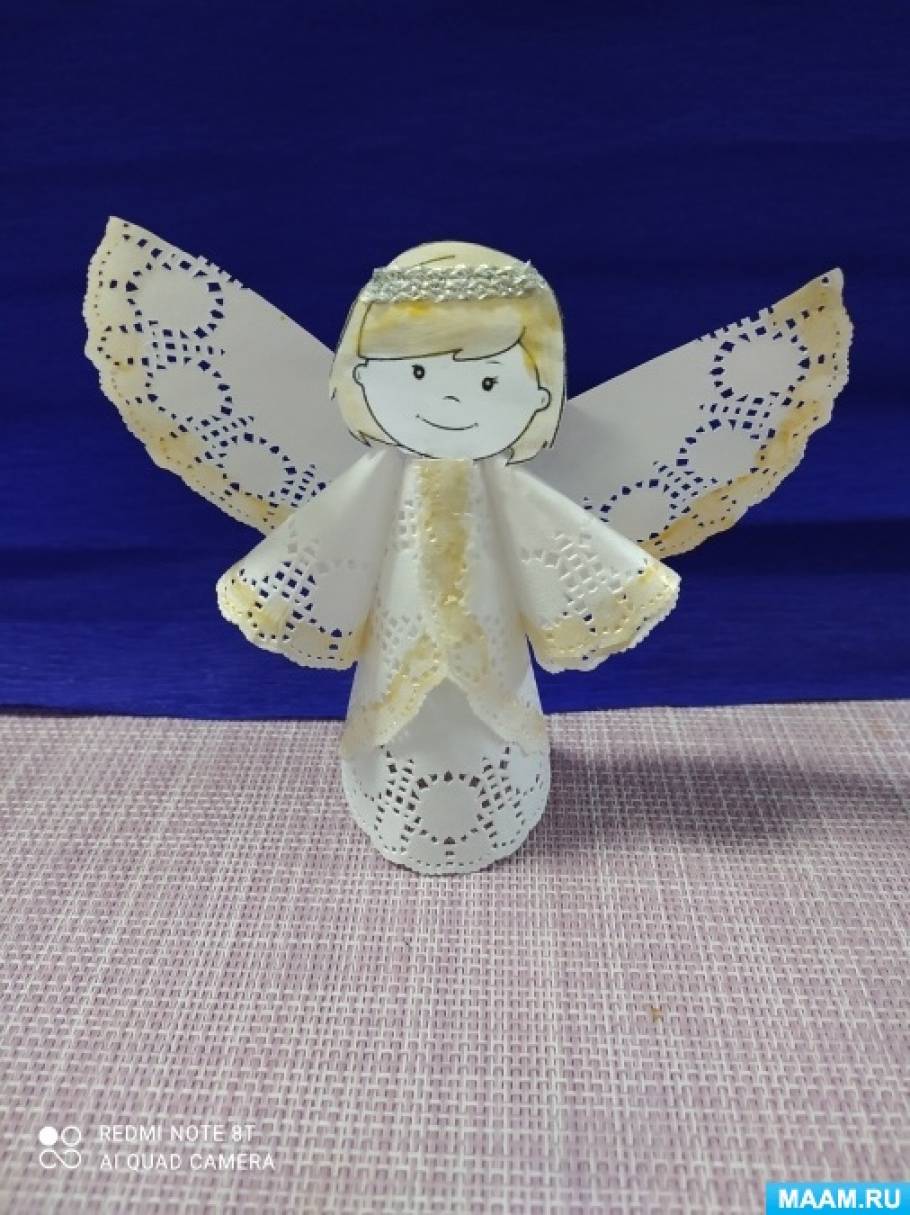 Как сделать ангела из бумаги: поделка своими руками