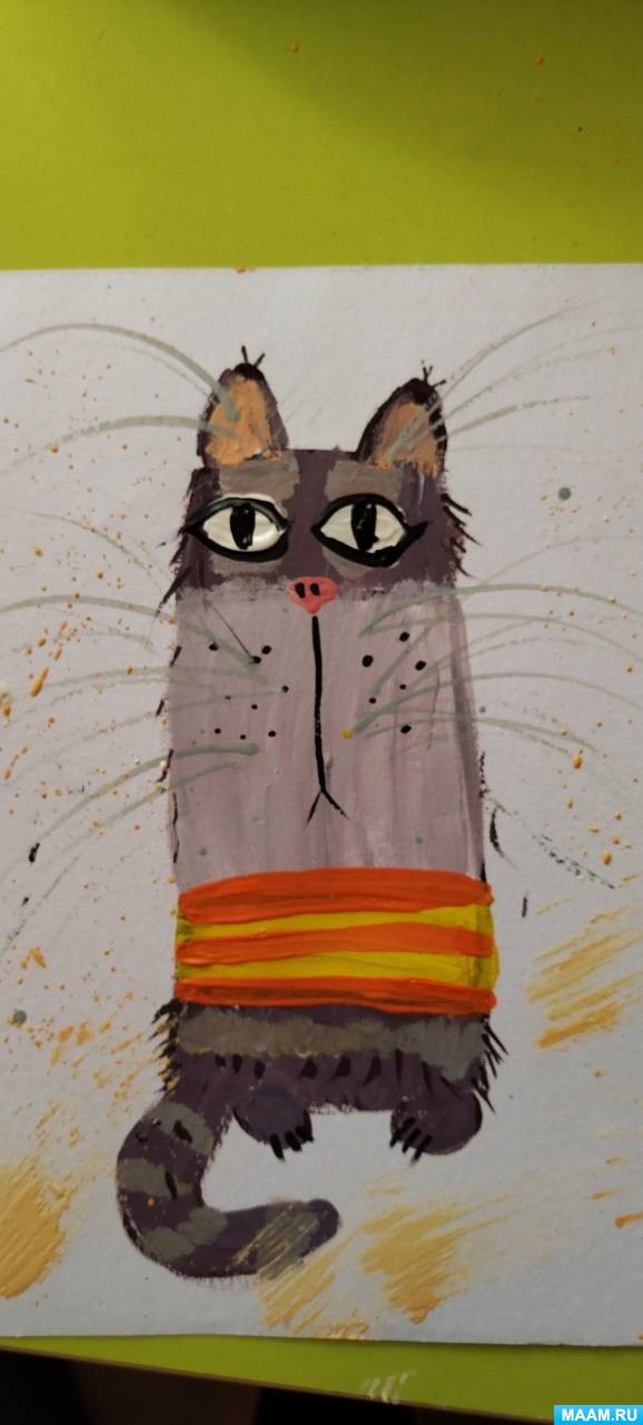 Мастер-класс по рисованию гуашью «Котик»
